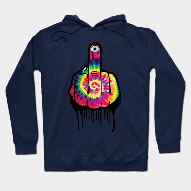 Tie Dye Middle Finger Hoodie by saif